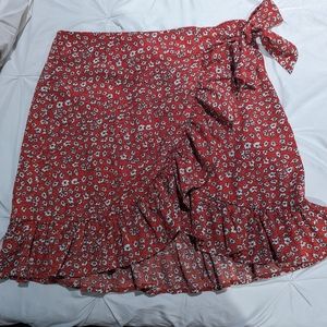 Red floral Mini skirt